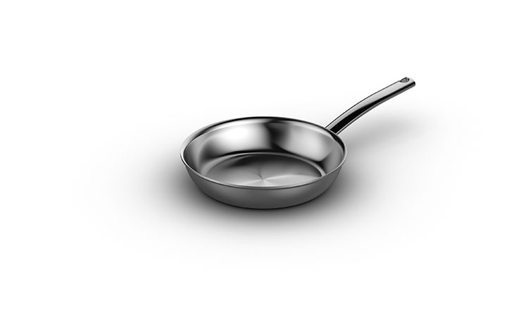 11-inch Natural Fry Pan In 5-ply brushed stainless steel » NUCU® Cookware &  Bakeware