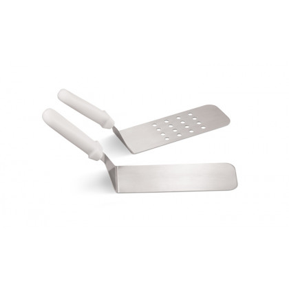 STAINLESS STEEL FLEXIBLE TURNER/SPATULA SET WITH SOLID AND PERFORATED TURNERS (2-PIECE)