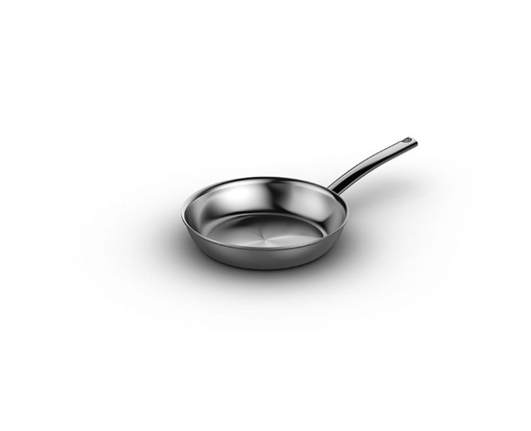 8-inch Natural Fry Pan In 5-ply brushed stainless steel